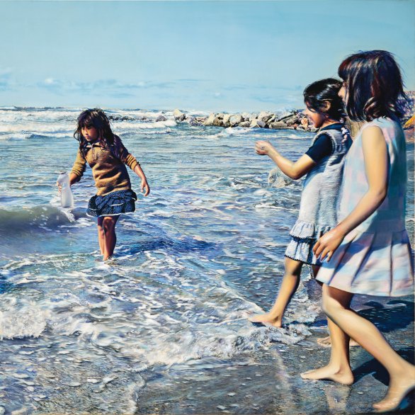 Franz Gertsch (1930-2022), Saintes Maries de la Mer III, 1972, Acryl auf ungrundierter Baumwolle, 260 × 370 cm Lentos Kunstmuseum Linz  © Foto: Dominique Uldry, Bern (2020) © Franz Gertsch AG