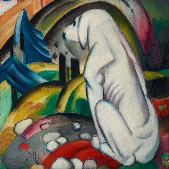 Franz Marc, Blaues Pferd II, 1911 , Öl auf Leinwand, 113 x 86 cm, Kunstmuseum Bern, Stiftung Othmar Huber, Bern © Foto: ALBERTINA, Wien