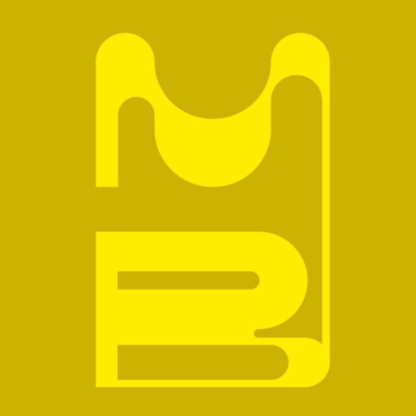 Symbolbild Museumsbier, Senfgelber Hintergrund, Gelbe Buchstaben M und B