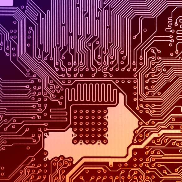 Die Landschaft um einen elektronischen Chip