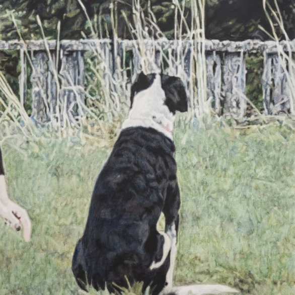 Leanne Picthall I'll go over later, on my bike., 2026 Öl auf Leinwand / Oil on canvas 113 x 85 cm Besitz der Künstlerin / Property of the artist © Leanne Picthall