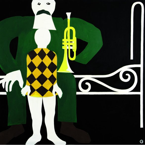 Franz Gertsch Der grosse Spielmann [Detail], 1966 Dispersion auf Leinwand / Dispersion on canvas 170 x 220 cm Museum Franz Gertsch, Burgdorf (Dauerleihgabe Kunstsammlung Kanton Bern) © Franz Gertsch AG