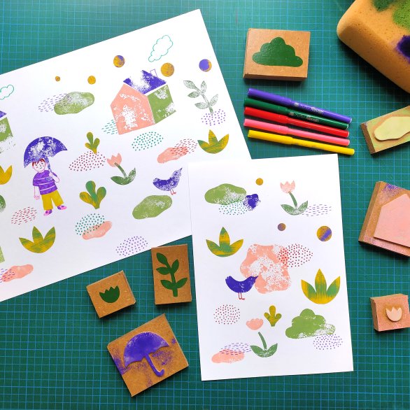 tampon et peinture de Petit Bonhomme