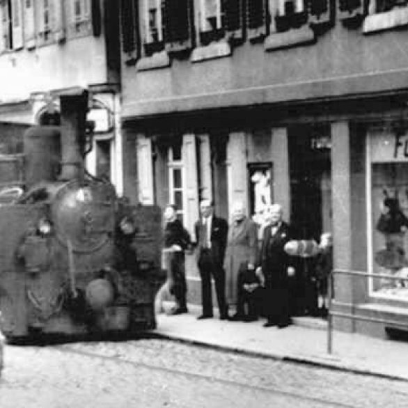 Das Bähnle bei seiner letzten Fahrt im Jahr 1952.