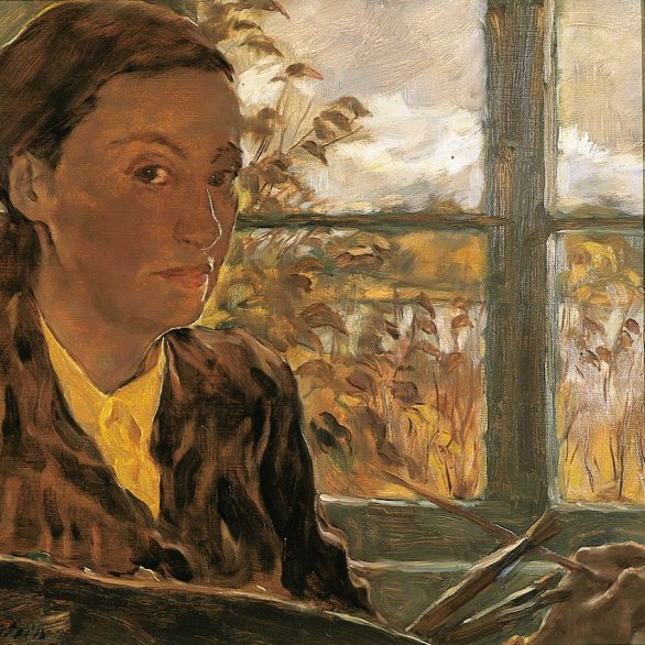 Lotte Laserstein Selbstporträt in Braun am Fenster, 1947 © Abb. Vorlage: Lotte-Laserstein-Archiv Krausse, Berlin