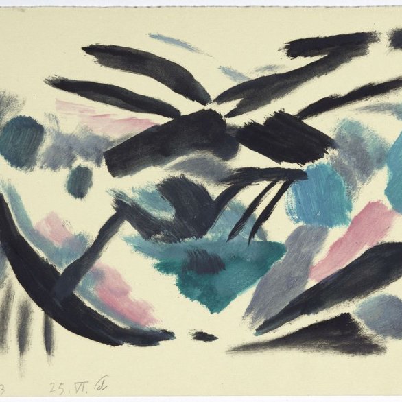 Gabriele Münter Schwarz, blau, rosa, 1953 Städtische Galerie im Lenbachhaus und Kunstbau München, Gabriele Münter Stiftung 1957 © VG Bild-Kunst, Bonn 2023