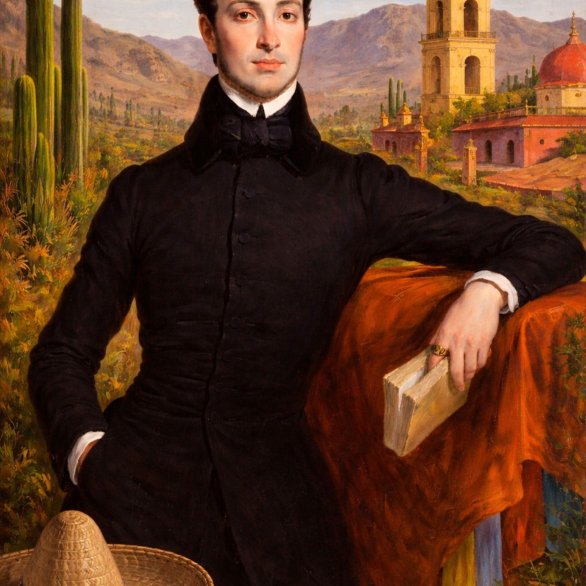 victor schoelcher devant un paysage mexicain