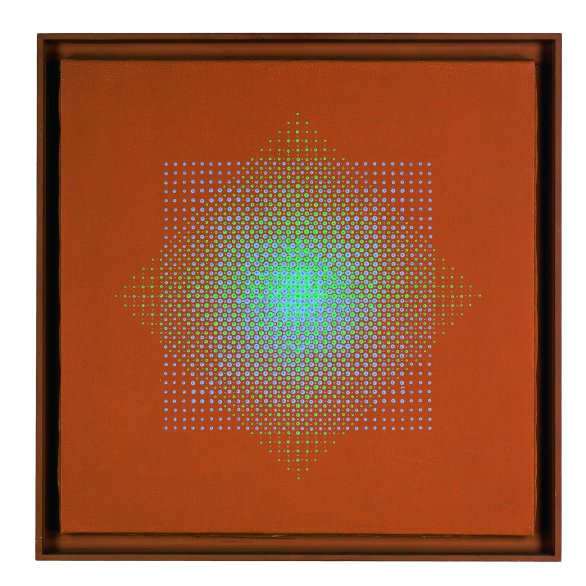 Abbildung des Kunstwerks "Zwei Quadrate" von Almir Mavignier aus der Sammlung Siegfried und Jutta Weishaupt