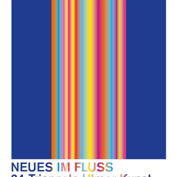Farbige Streifen von oben nach unten und die Daten der Ausstellung