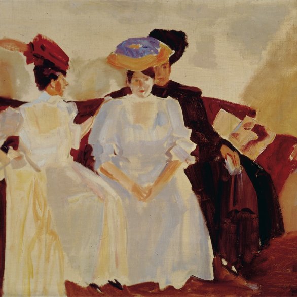 Albert Weisgerber, Drei Damen auf dem Sofa, 1906, Albert-Weisgerber-Stiftung, St. Ingbert, Foto:Jürgen Köhler