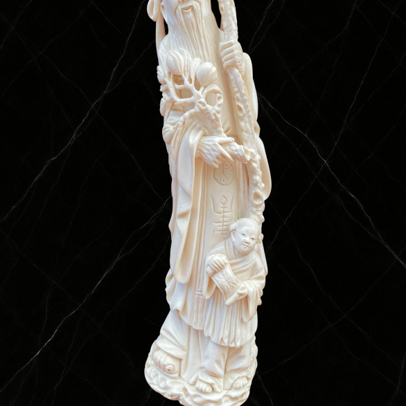 Shoulao, der Gott des langen Lebens, Elfenbein geschnitzt, China